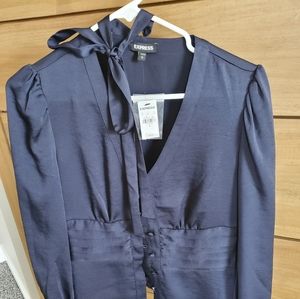 Navy Neck Tie Dress Shirt.